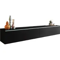 Mirjan 24 TV-Lowboard Detroit D180, Stilvoll TV-Tisch, 2 Türen, Modern Wohnzimmer (Graphit Schwarz, mit Beleuchtung)