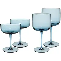 Villeroy & Boch Gläser-Set "Wein- und Sektgläser Like Glass 4er Set", blau (ice), B:2cm H:2cm, Glas, LIKE. BY , Trinkgefäße, Gläser-Set, Handwäsche wird empfohlen