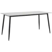 Kondela Esstisch Florenc Typ 2 160x80 cm - weißer Marmor / schwarz