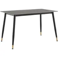 Kondela Esstisch Florenc Typ 1 121x71 cm - grauer Marmor / schwarz / gold