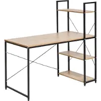 Kondela Schreibtisch mit Veina-Regal - eiche / schwarz