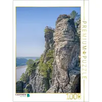 CALVENDO Puzzle Sächsische Schweiz - Basteiaussicht und Elbe | 1000 Teile Lege-Größe 64 × 48 cm Foto-Puzzle für glückliche Stunden