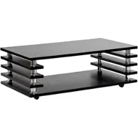 HOOZ Couchtisch mit Rollen 115x65cm - Marmor-Optik schwarz