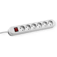 Bachmann SMART Steckdosenleiste 6x Schutzkontakt, Schalter, weiß, 5 m