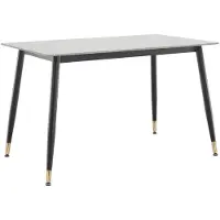 Kondela Esstisch Florenc Typ 1 121x71 cm - weißer Marmor / schwarz / gold