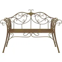 vidaXL Gartenbank 2-Sitzanzahl 130 x 47 x 90 cm Stahl Antikbraun