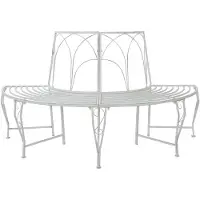 vidaXL Baumbank 4-Sitzanzahl 160 x 80 x 89 cm Stahl Antik Weiß