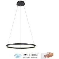 JUST LIGHT LED-Pendelleuchte Ritus, Ø 58,5cm, anthrazit