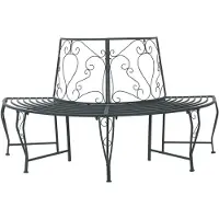 vidaXL Baumbank 4-Sitzanzahl 160 x 80 x 89 cm Stahl Silber Grau