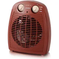 Emerio Heizlüfter FH-106737.13 – 25 m² – 2 Heizstufen – Ventilationsfunktion – einstellbarer Thermostat – Kontrollleuchte – Kippschutz – Rot