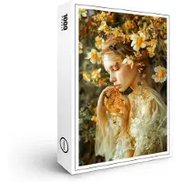 Raxxa Premium-Puzzle "woman elegantly poses with honeybees and the sweet result of their labor, honey.", 1000 Teile