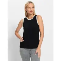 HEINE Shirttop , Damen, Gr. 36, schwarz, 95% Baumwolle, 5% Elasthan, unifarben, Rundhals, Tops Shirttop