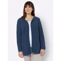 Ambria Fleecejacke , Damen, Gr. 52, blau (jeansblau), 100% Polyester, unifarben, Jacken Fleecejacke