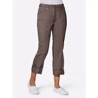 Casual Looks Webhose , Damen, Gr. 24, Kurzgrößen, grau (dunkeltaupe), 98% Baumwolle, 2% Elasthan, unifarben, lang, Hosen Webhose