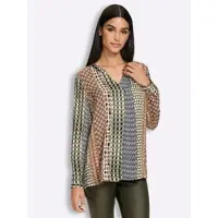 HEINE Druckbluse in sand-khaki-bedruckt | Gr.: 46