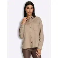 HEINE Lederimitat-Bluse in beige | Gr.: 42