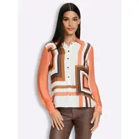 HEINE Druckbluse , Damen, Gr. 40, bunt (cognac, schoko, bedruckt), 100% Viskose, bedruckt, gemustert, mehrfarbig, Blusen Druckbluse