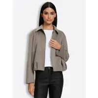 HEINE Lederimitat-Blazer in taupe | Gr.: 40