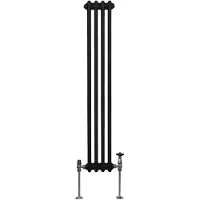 MonsterShop Traditioneller 2-Spalten-Heizkörper - 1500 x 202 mm - Schwarz