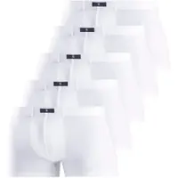H.I.S. Boxer H.I.S "Boxershorts für Herren", Herren, Gr. 7 (XL), 5 Stk., weiß, Jersey, Obermaterial: 95% Baumwolle, 5% Elasthan, unifarben, körpernah, Unterhosen Boxer, aus Baumwolle, Topseller