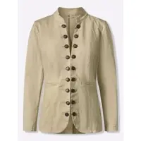 HEINE Jeansblazer "Jeans-Blazer Jeansblazer mit Häkchenverschluss", Damen, Gr. 36, beige (sand), Denim/Jeans, , Modisch, Blazer Jeansblazer