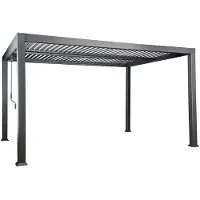 Bello Giardino | Pavillon Terrassen Palermo - Schwarz - Wetterfestes Aluminium - 100% Kunststoff - Modernes Design