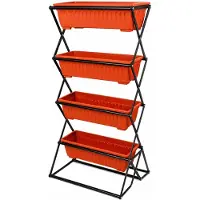 AGA Vertikaler Pflanzenständer 4 Pflanzkästen, Stahl, Kunststoff, platzsparend, 52x57x124 cm