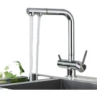 OEM Gefilterter Küchenwasserhahn, Dual-Handle-Betrieb, Messingkonstruktion, Chrom