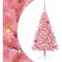 vidaXL Künstlicher vorbeleuchteter Weihnachtsbaum Rosa 150 cm PVC