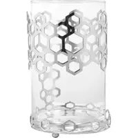 Fink Windlicht "Delight" mit Glas in Silber - H. 25 cm - D. 16 cm | Gr.: onesize