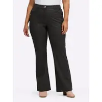 Sheego Bootcuthose , Damen, Gr. 50, Normalgrößen, schwarz (graphit, grau, gemustert), 79% Polyester, 19% Viskose, 2% Elasthan, unifarben, Hosen Bootcuthose