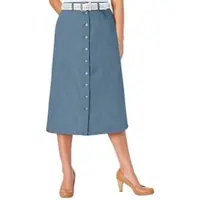 Witt Weiden Jeansrock WITT "Rock Sommerrock in langer, ausgestellter Form", Damen, Gr. 46, blau (blau, bleached), Denim/Jeans, , Modisch, Röcke Jeansrock