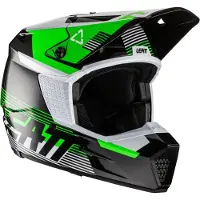 Leatt Moto 3.5 V.22 Motocross Helm (Black/Green/White,XL (61/62))