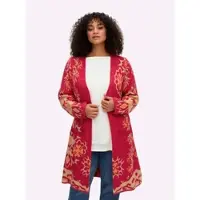 Sheego Strickjacke BY JOE BROWNS, Damen, Gr. 44/46, braun (erdbeere, camel, gemustert), 75% Polyacryl, 22% Polyester, 3% Elasthan, geblümt, gemustert, mehrfarbig, Strickjacken Strickjacke
