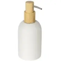 Wenko Altavalle Seifenspender Polyresin und Bambus, 250 ml 26283100 , 1 Stück, Farbe: weiß