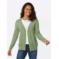Casual Looks 1100000002199 , Damen, Gr. 44, grün (eucalyptus), 100% Baumwolle, unifarben, Strickjacken 1100000002199