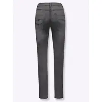 Casual Looks 5-Pocket-Jeans , Damen, Gr. 38, Normalgrößen, grau (grau denim), 81% Baumwolle, 17% Polyester, 2% Elasthan, unifarben, lang, Jeans 5-Pocket-Jeans