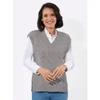 Casual Looks Pullunder "Pullunder", Damen, Gr. 46, steingrau, meliert, 70% Polyacryl, 30% Wolle, meliert, Pullover Pullunder