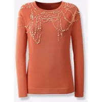 Création L Strickpullover "Modal-Baumwoll-Pullover", Damen, Gr. 40, orange (papaya), 50% Baumwolle, 50% Modal, unifarben, Pullover Strickpullover