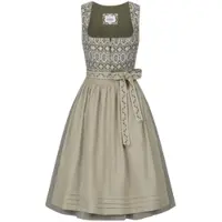 Nübler Dirndl NÜBLER "Dirndl midi Gudrun", Damen, Gr. 44, EURO, grün (oliv), Obermaterial: 100% Baumwolle CO., Kleider Dirndl