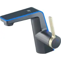 OEM Waschtischarmatur, digitales Temperaturdisplay, langlebige Messingkonstruktion, Grau