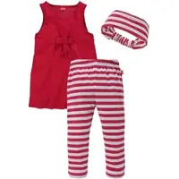 Kidsworld "3tlg. Set: Kleid, Capri und Haarband geringelt" Set, 3, 3 Stk. Capri und Haarband maritim geringelt