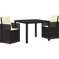 Syfax Garten Essgruppe mit Kissen 3 pcs Anthrazit und Creme PP