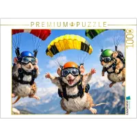 CALVENDO Puzzle Fallschirm-Abenteuer | 1000 Teile Lege-Größe 64 × 48 cm Foto-Puzzle für glückliche Stunden