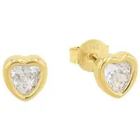 Amor Paar Ohrstecker "Herzen", gold (gelbgoldfarben, weiß, kristallweiß), Ohrringe, Damen, Gelbgold 375, Paar Ohrstecker, mit Zirkonia (synth.)