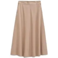 Bugatti A-Linien-Rock , Damen, Gr. 46, beige (40, beige), 64% Polyester, 34% Viskose, 2% Elasthan, Röcke A-Linien-Rock, aus einem elastischem Materialmix