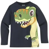 Kidsworld Langarmshirt "CURIOUS DINO" Langarm, Basic-Passform, peppiger Druck