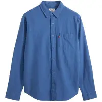 Levi's Jeanshemd "SUNSET 1 POCKET STANDARD", Herren, Gr. M, N-Gr, blau (sunshine blau cotton linen), Web, Obermaterial: 43% Leinen, 34% Viskose, 23% Baumwolle, Hemden Jeanshemd