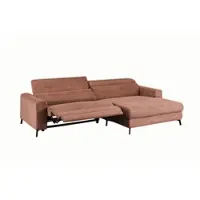 KAWOLA Sofa LAISKA Ecksofa Relaxfunktion teilmotorisch Cord rost Longchair rechts