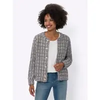 HEINE Strickjacke in dunkelblau-champagner-gemustert | Gr.: 48